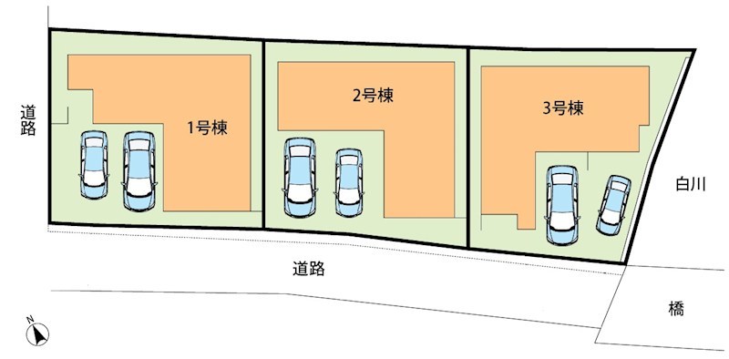 京都市左京区北白川仕伏町　2号地 区画図