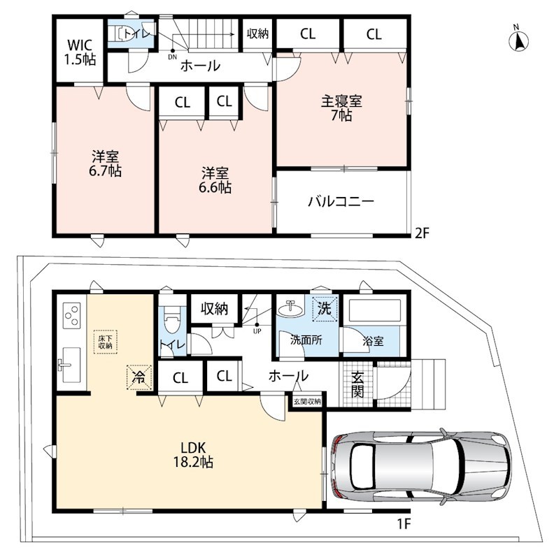 枚方市渚元町　第5期　1号地 間取図・土地図