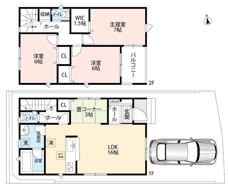枚方市渚元町　第5期　3号地  間取図・土地図