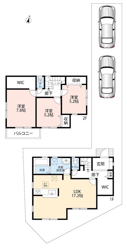枚方市東香里元町　第4期　2号地  間取図・土地図
