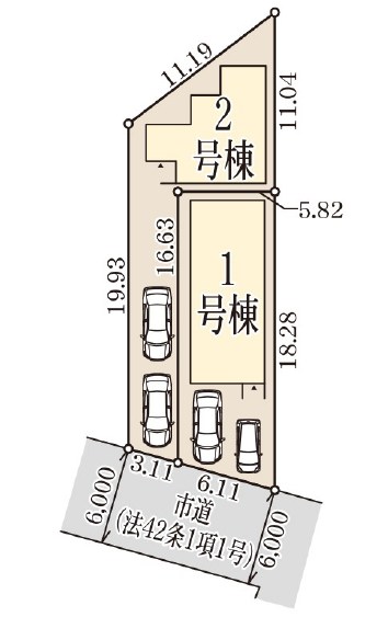 大阪市平野区瓜破　1号地 区画図