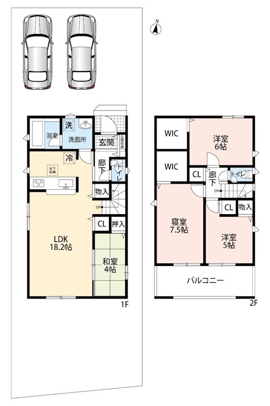 瑞浪市下沖町　第3期　1号地 間取図・土地図