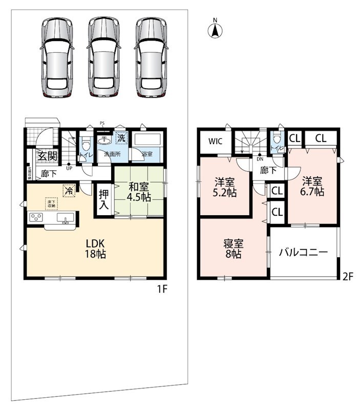 瑞浪市下沖町　第3期　3号地 間取図・土地図