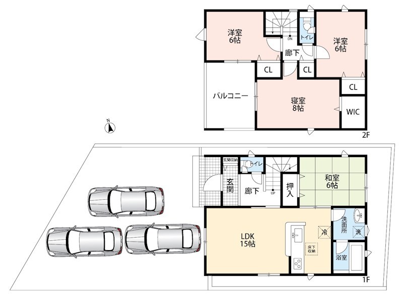 江南市大間町新町　第1期　1号地 間取図・土地図