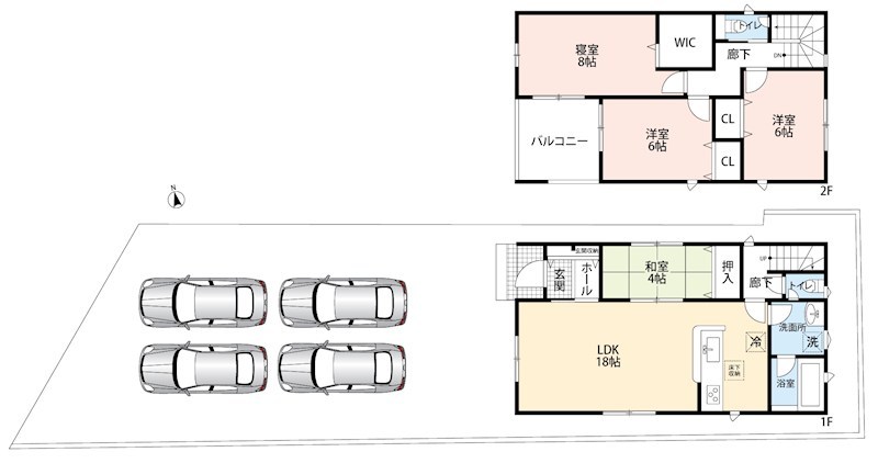 江南市大間町新町　第1期　2号地 間取図・土地図