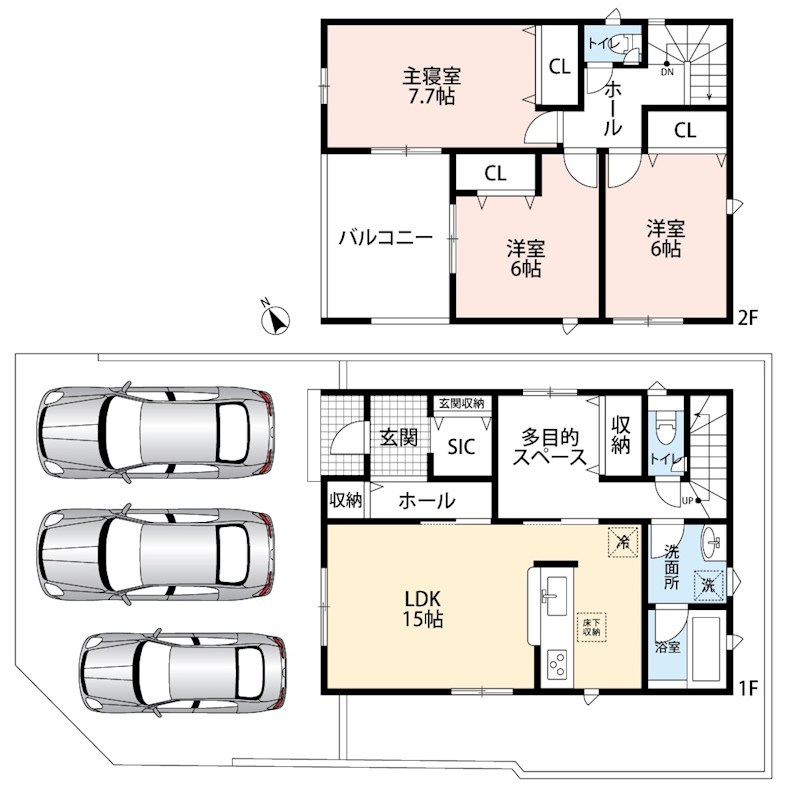 加古川市別府町新野辺　第23期　2号地 間取図・土地図