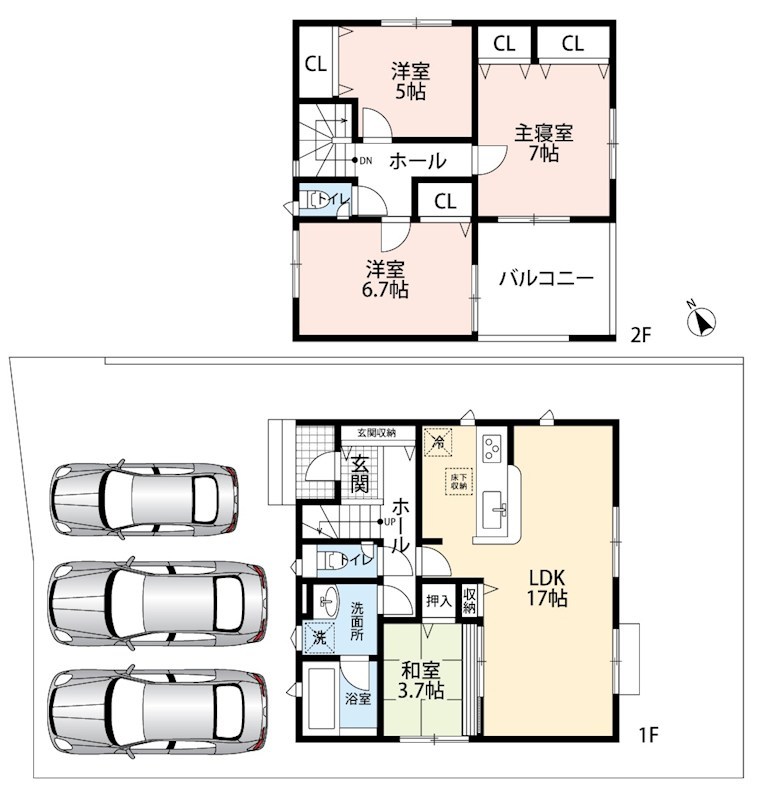 加古川市別府町新野辺　第23期　3号地 間取図・土地図