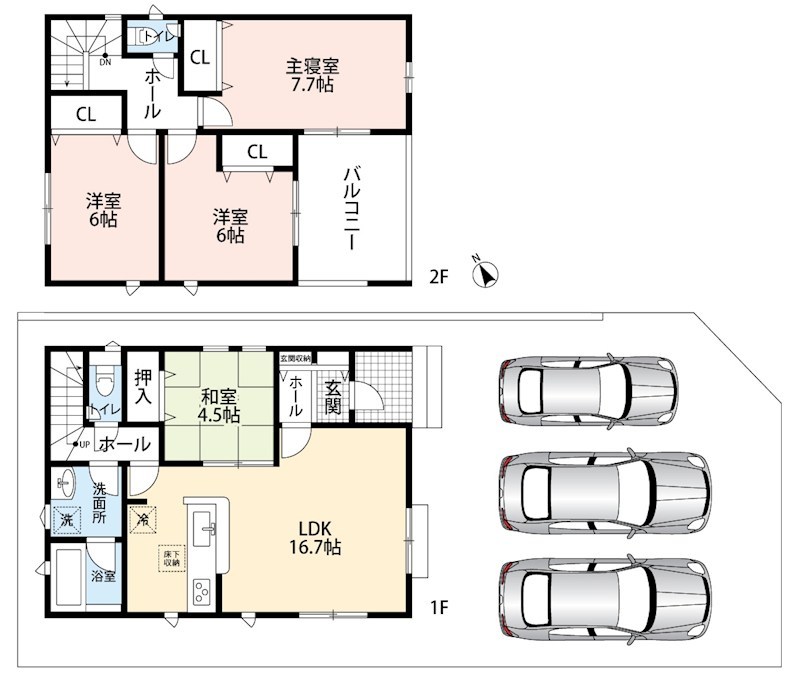 加古川市別府町新野辺　第23期　4号地 間取図・土地図