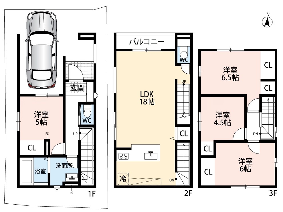 京都市上京区芦山寺通智恵光院通西入戌亥町　第1期 間取図・土地図