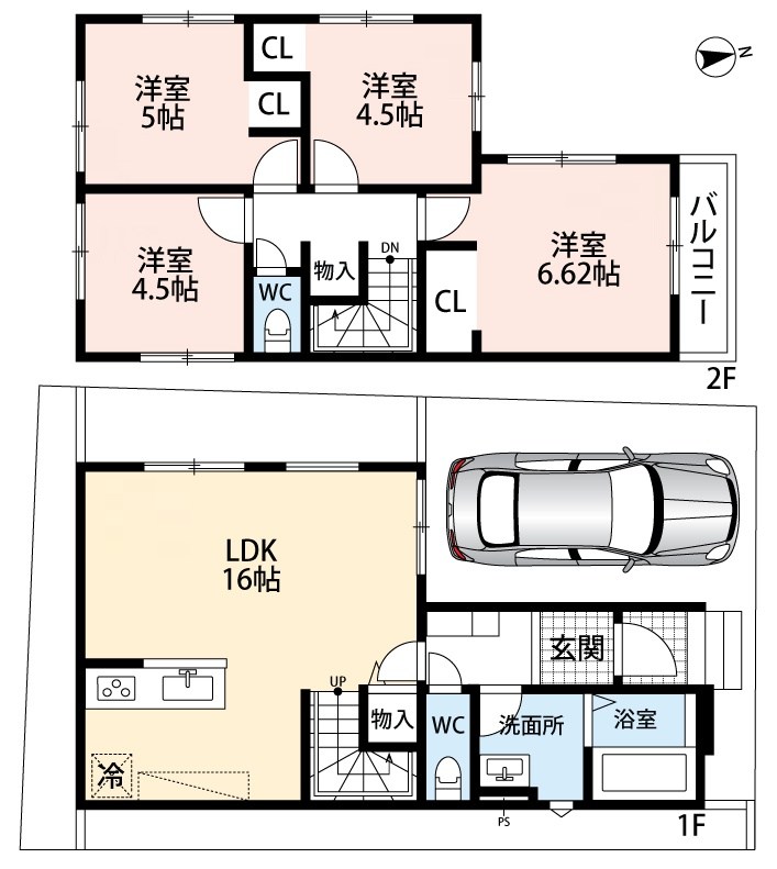 城陽市市辺五島　第1期 間取図・土地図