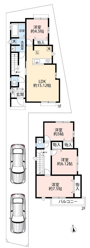八尾市神宮寺　B号地  間取図・土地図