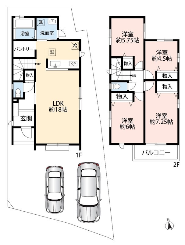 八尾市神宮寺　D号地   間取図・土地図