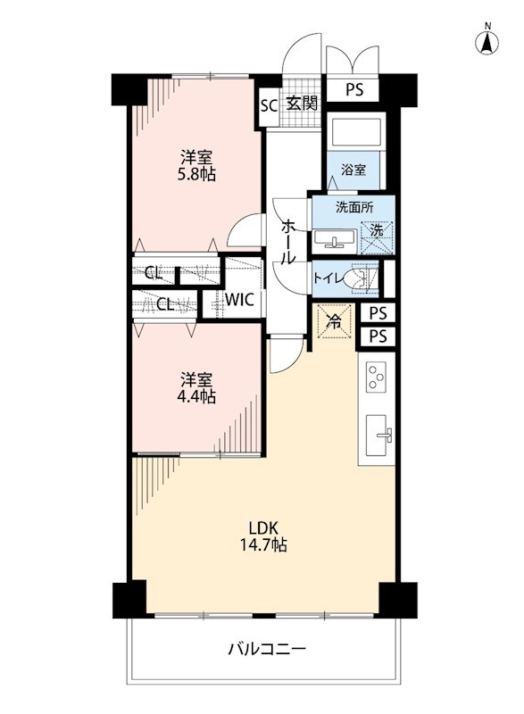 枚方ハイツ第八号棟 間取図・土地図