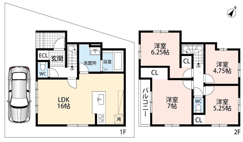 八尾市久宝園　第1期　 間取図・土地図