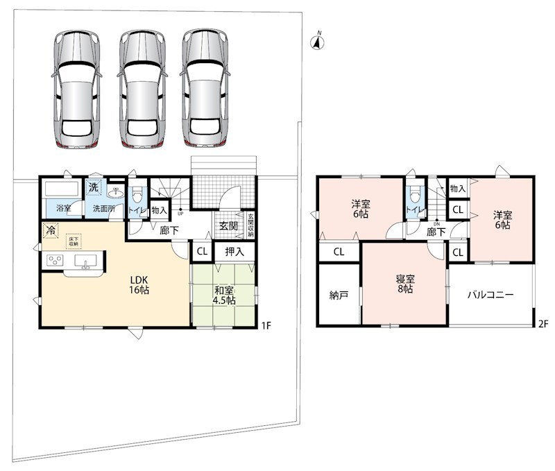 可児市塩　第4期　2号地 間取図・土地図