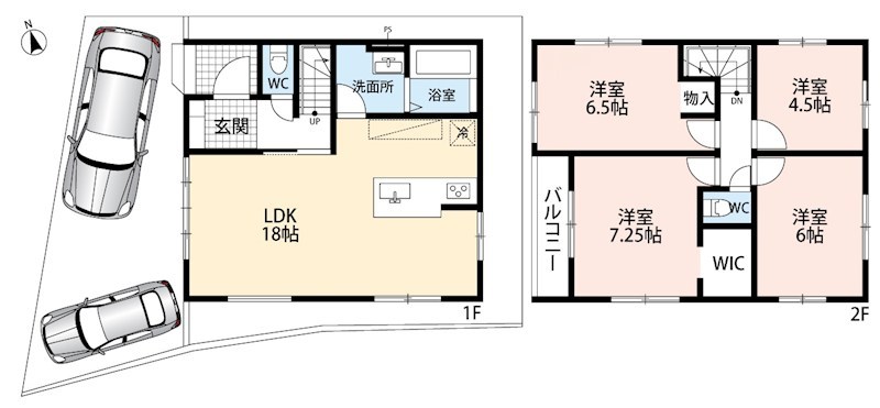 京都市山科区小山西御所町　第1期　1号地 間取図・土地図