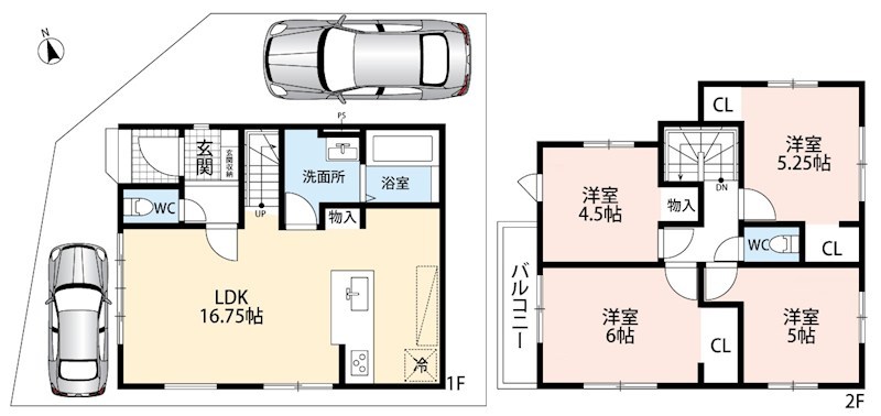 京都市山科区小山西御所町　第1期　2号地 間取図・土地図