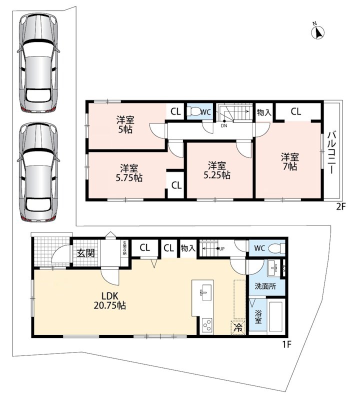 京都市山科区小山西御所町　第1期　4号地 間取図・土地図