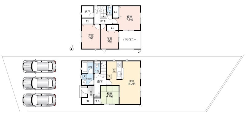 美濃加茂市本郷町　第11期　1号地 間取図・土地図