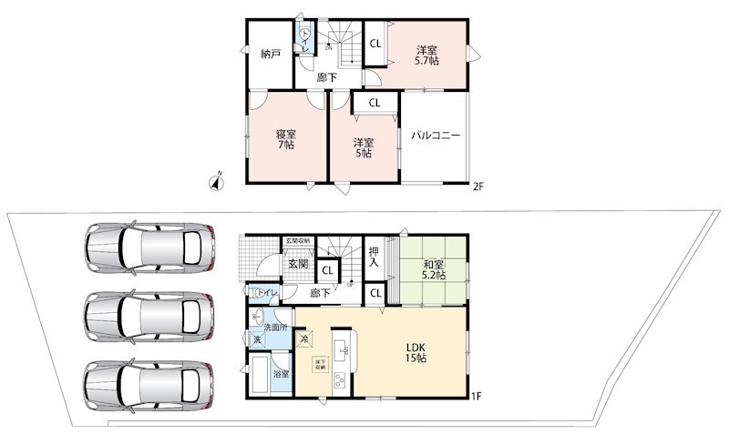 美濃加茂市本郷町　第11期　2号地 間取図・土地図