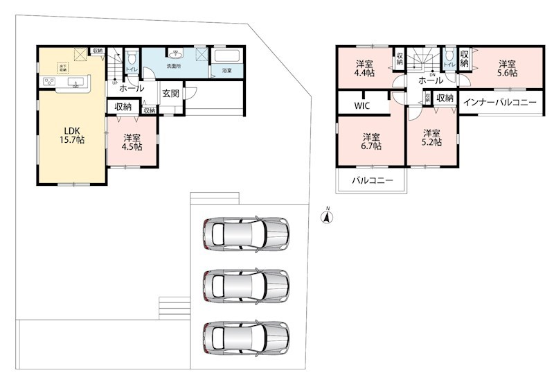 美濃加茂市蜂屋町上蜂屋 間取図・土地図