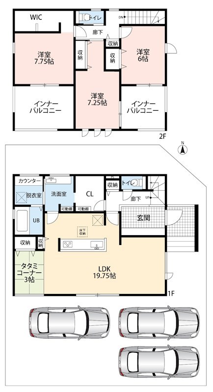 四日市市楠町北五味塚　第10期　7号地 間取図・土地図