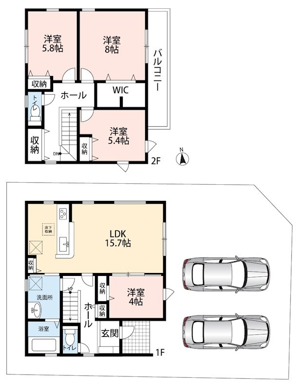 江南市大間町新町　 間取図・土地図