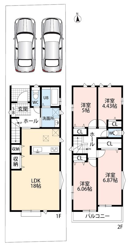 丹羽郡大口町余野　B号地 間取図・土地図