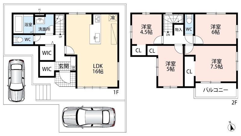 河内長野市三日市町　第1期　2号地 間取図・土地図