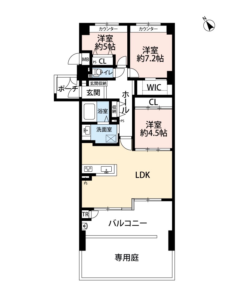 サンメゾン枚方朝日丘　かえで館 間取図・土地図