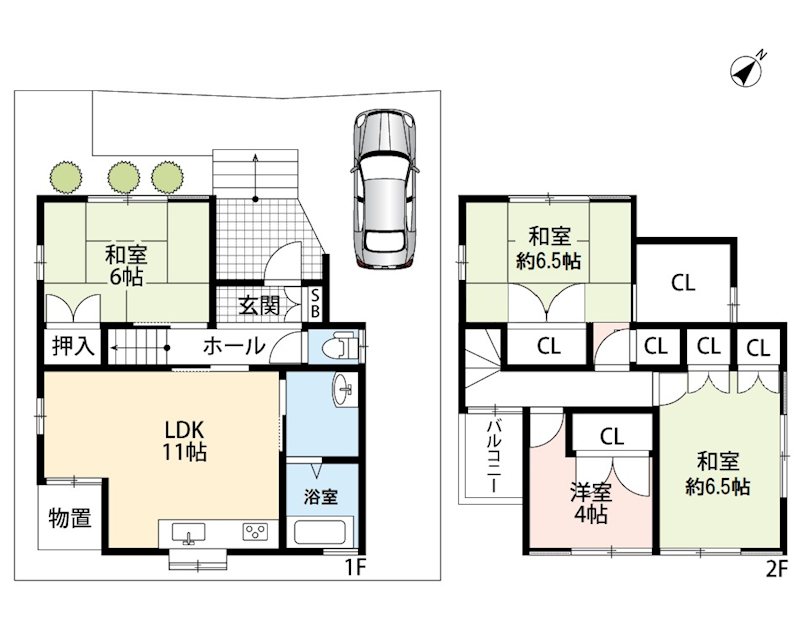 枚方市東香里元町 間取図・土地図