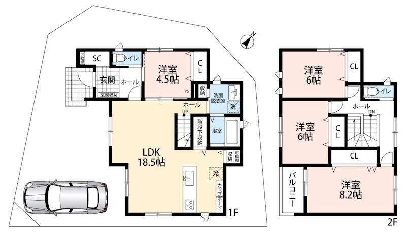 加古川市平岡町高畑　8号地  間取図・土地図