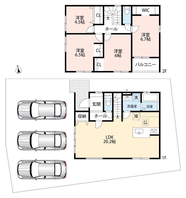 加古郡稲美町中村　第1期　3号地 間取図・土地図