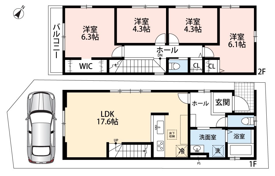東大阪市稲田本町　第1期 間取図・土地図