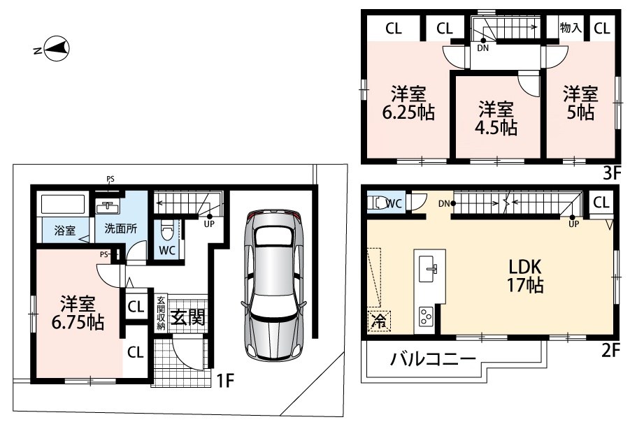 寝屋川市春日町　第3期　2号地 間取図・土地図