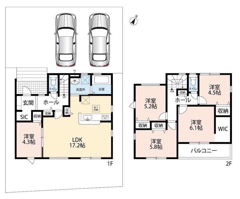 犬山市上野新町　 間取図・土地図