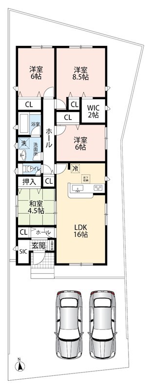 一宮市大和町馬引　第4期　 間取図・土地図