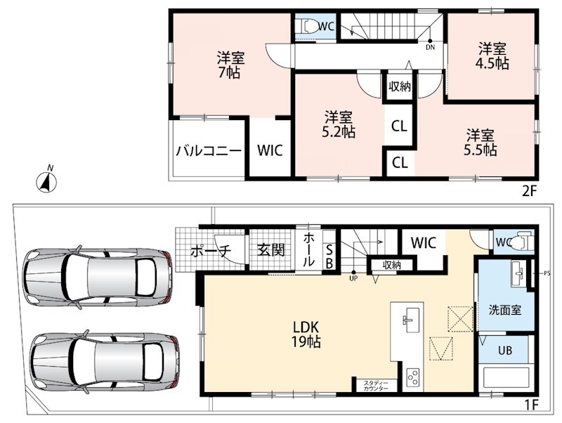 一宮市多加木　第1期　1号地 間取図・土地図