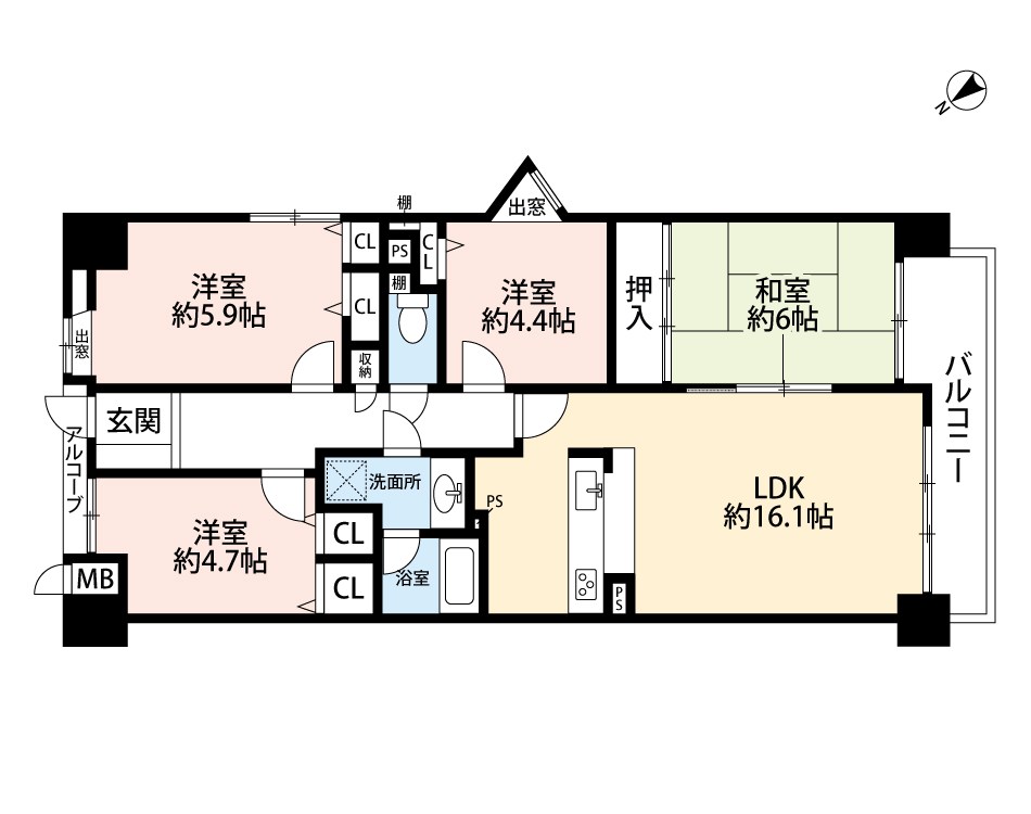 オークヒルズ香里弐番館  間取図・土地図