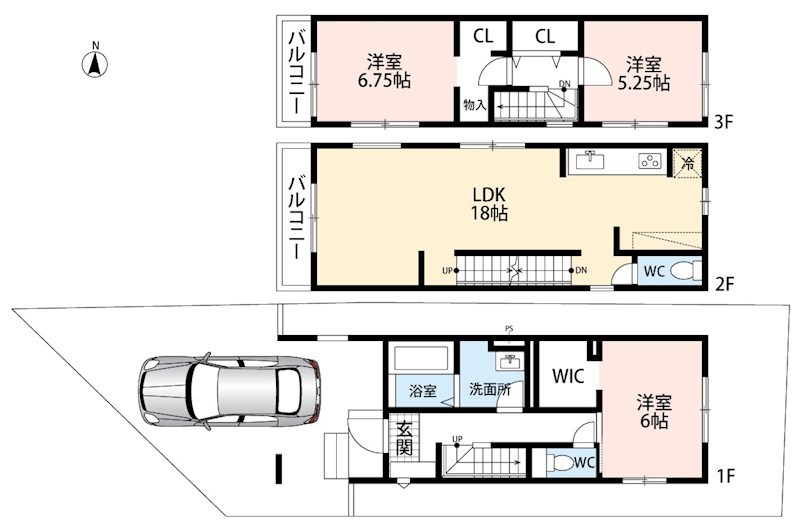 京都市山科区厨子奥苗代元町　第1期 間取図・土地図