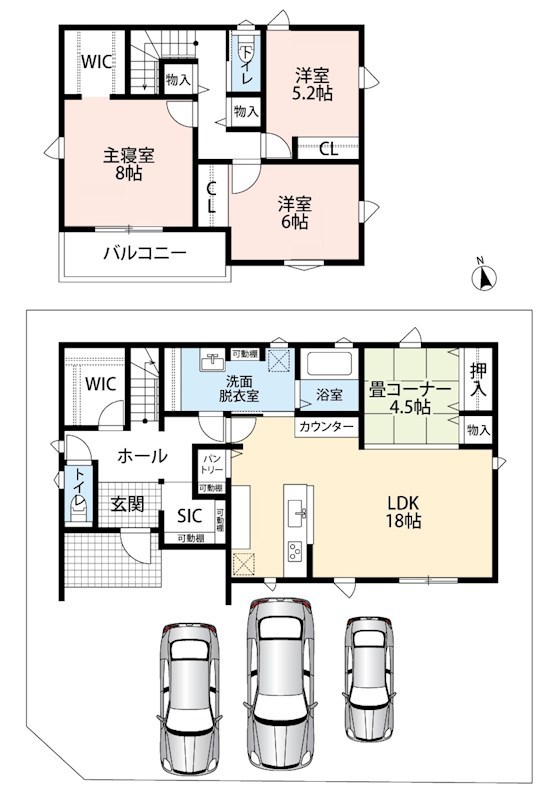 羽島郡岐南町伏屋　B号地 間取図・土地図