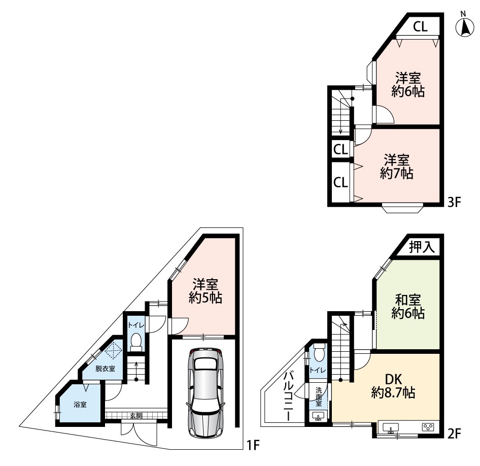 寝屋川市中木田町 間取図・土地図