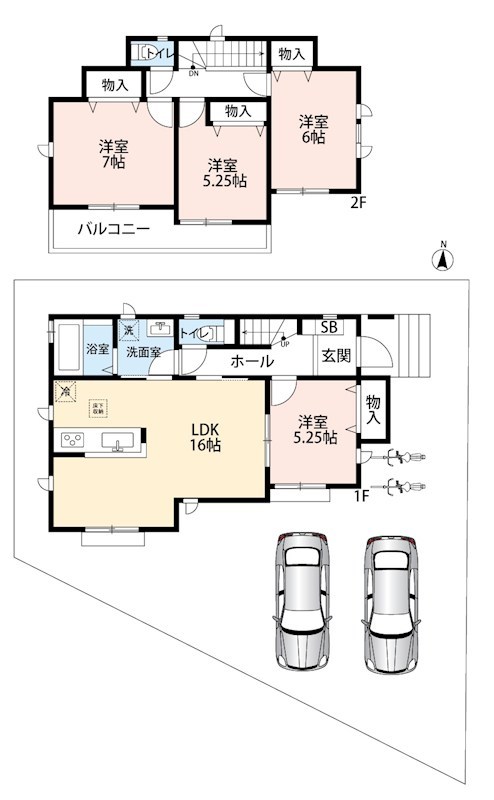 一宮市萩原町戸苅山下 間取図・土地図