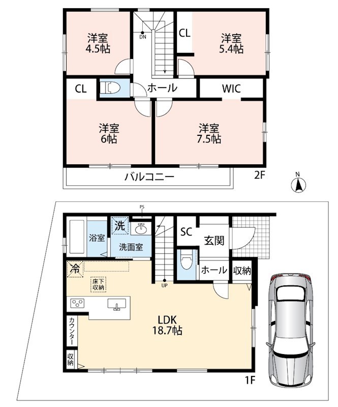 明石市日富美町　第1期　1号地 間取図・土地図