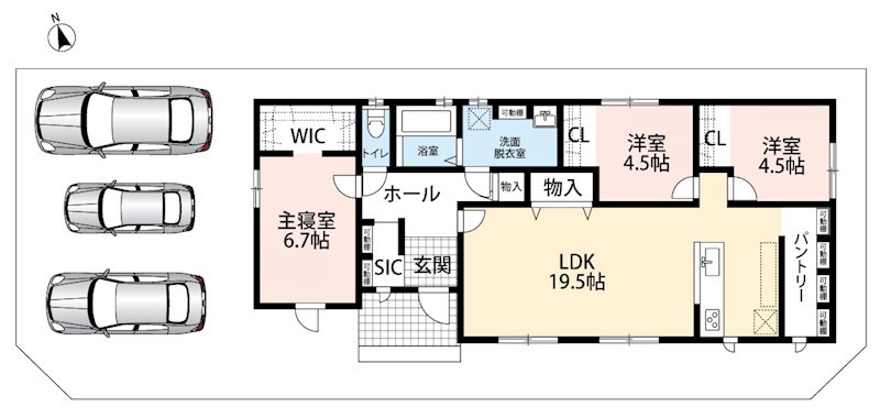 岐阜市岩崎　D号地 間取図・土地図