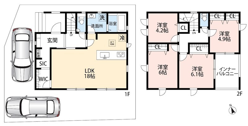 羽曳野市郡戸　第1期 間取図・土地図