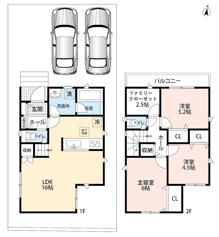 京都市西京区大原野上里男鹿町　第1期　2号地 間取図・土地図