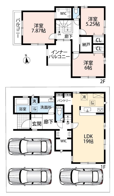 一宮市浅井町河田桜の里 間取図・土地図