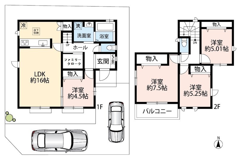 羽曳野市羽曳が丘西　B号棟 間取図・土地図