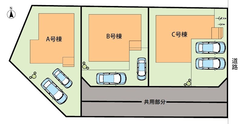 羽曳野市羽曳が丘西　C号棟 区画図